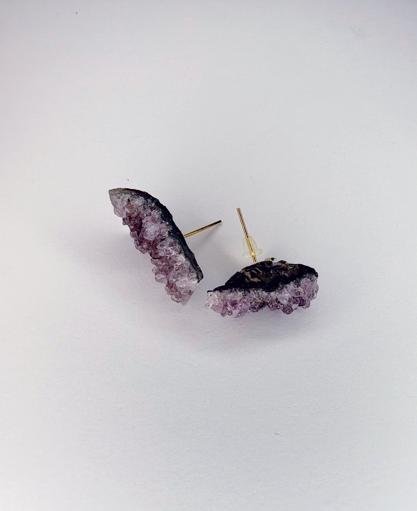 Amethyst cluster Stud earrings