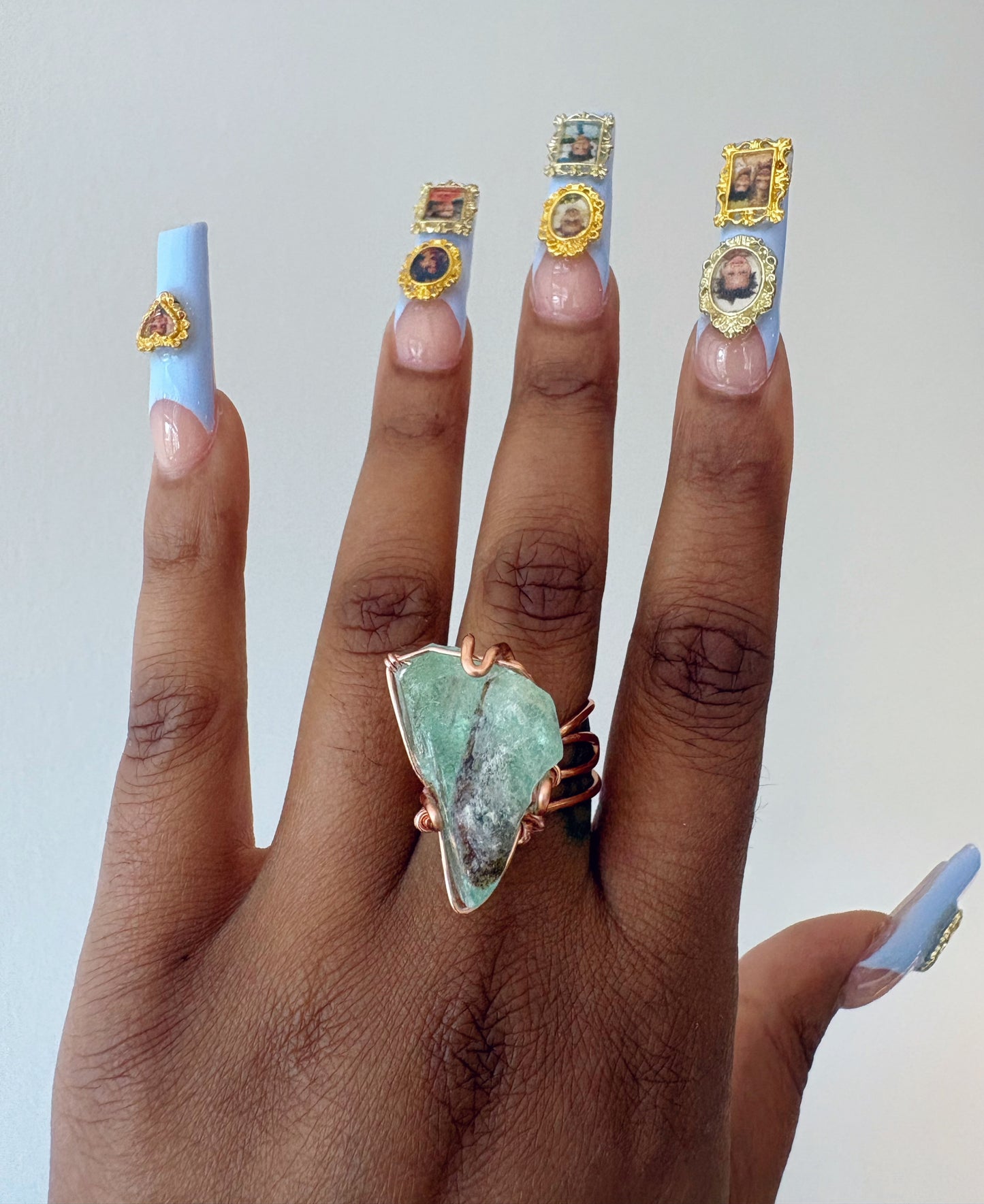 Green Africa Calcite Ring
