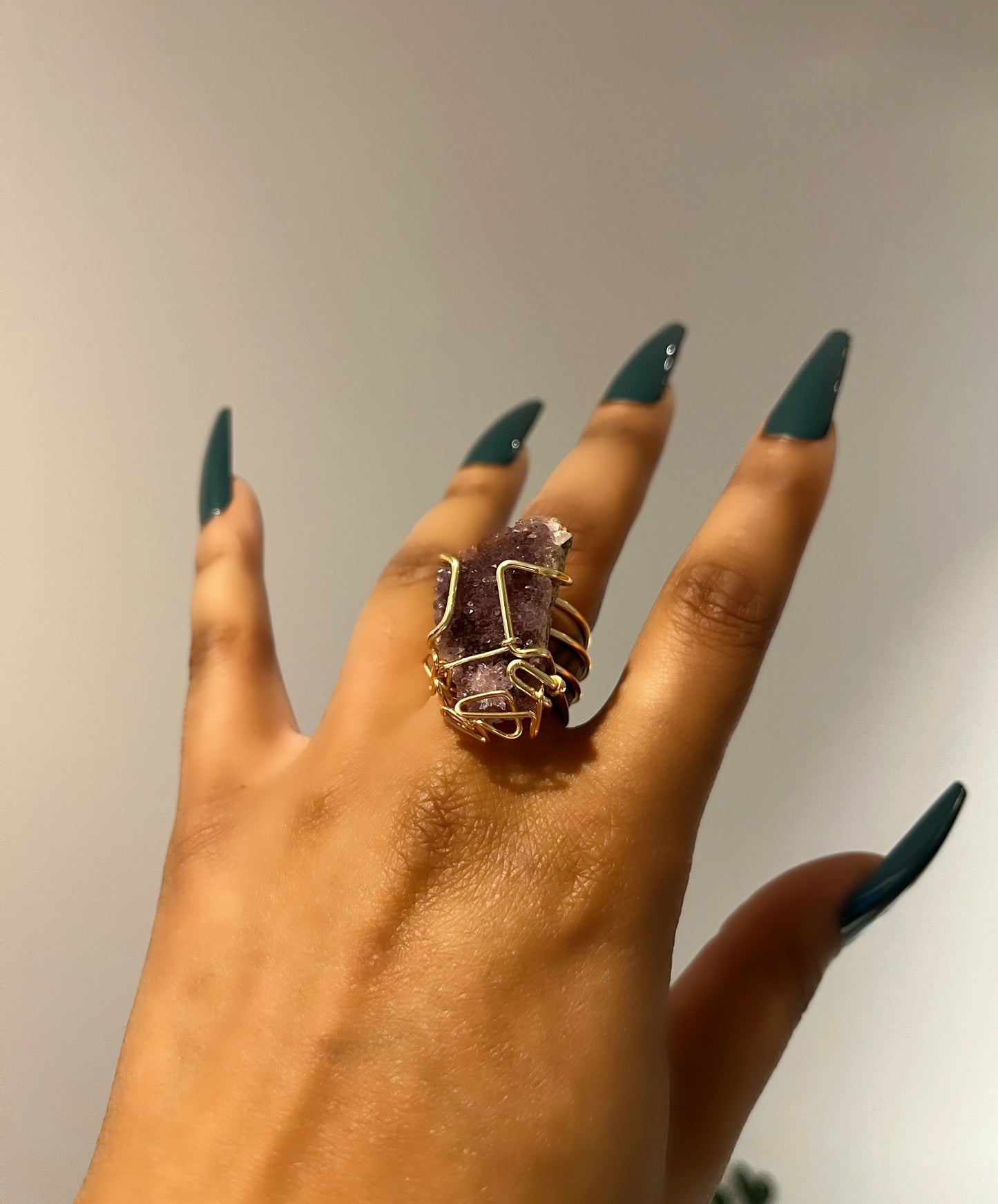 Amethyst cluster Ring