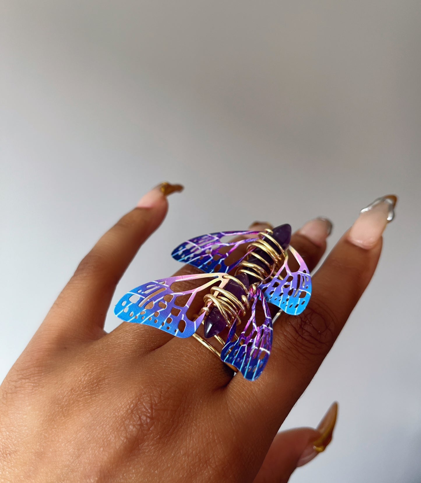 Amethyst Sale Butterfly Ring