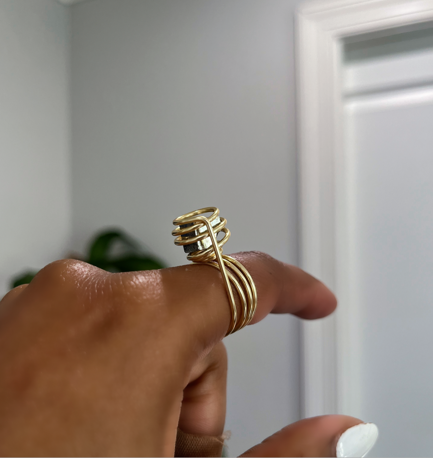 Pyrite cube Ring