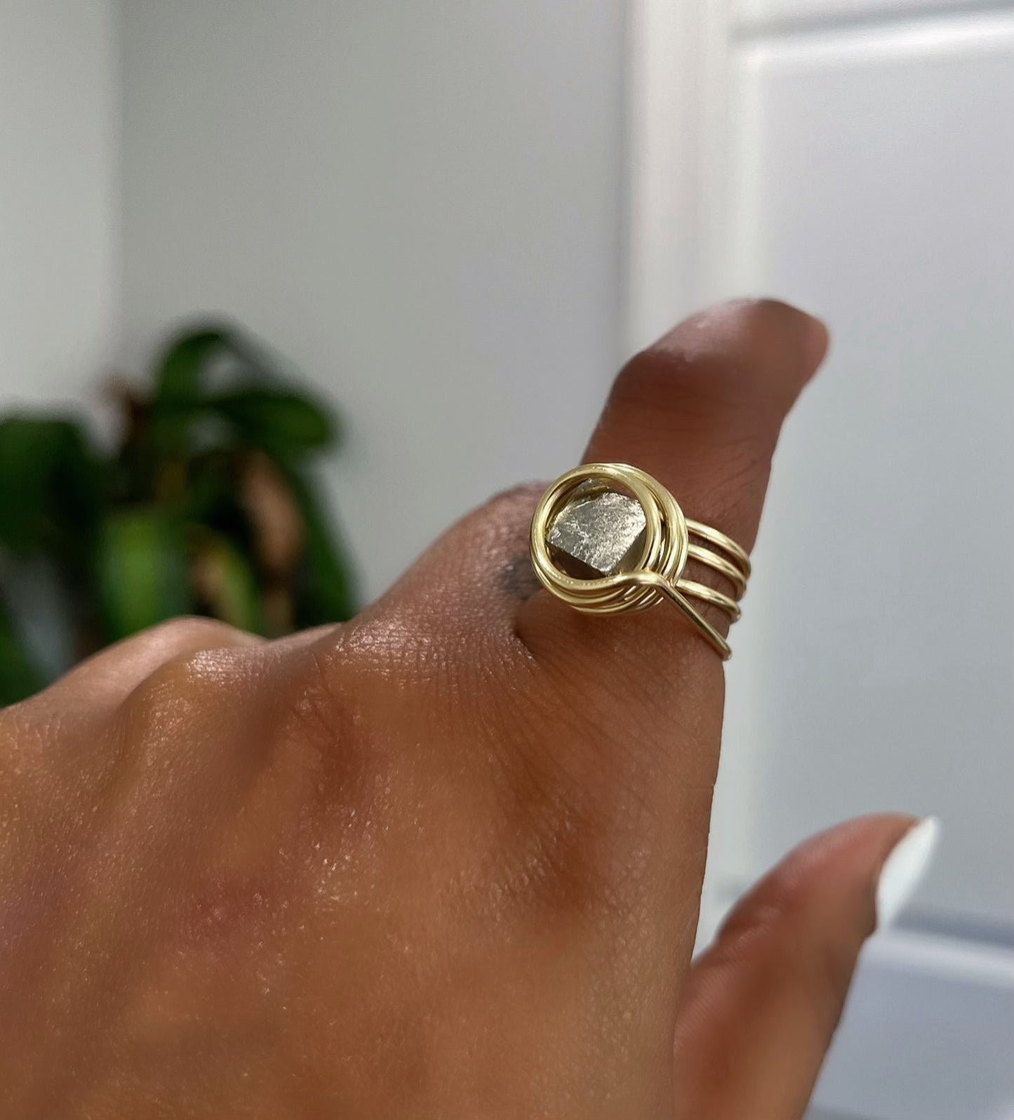 Pyrite cube Ring