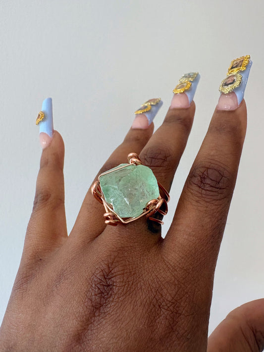 Green Calcite Ocean Ring