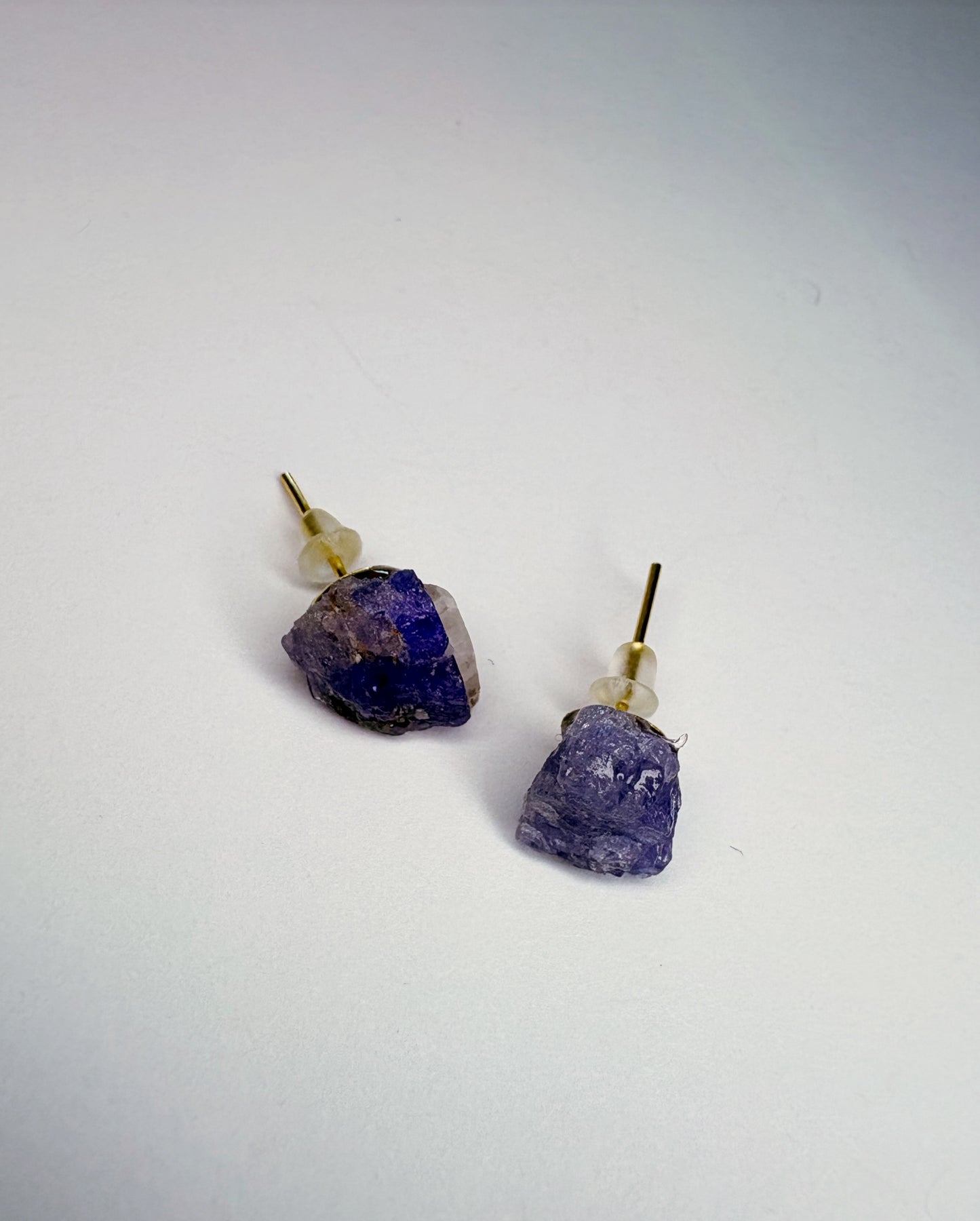 Raw Tanzanite earrings