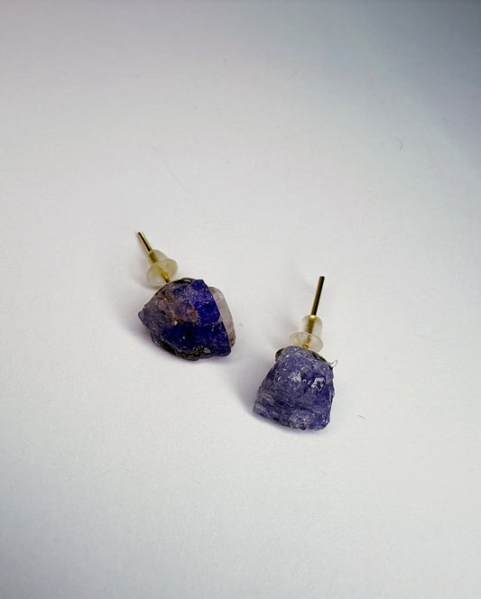 Raw Tanzanite earrings