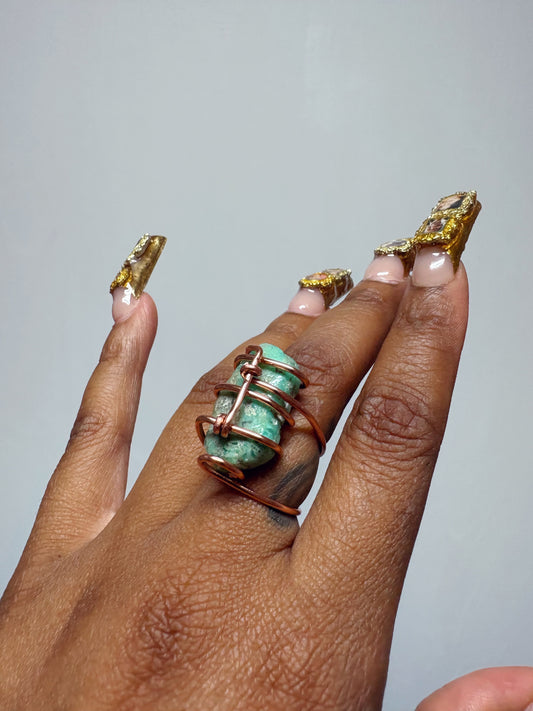 Chrysoprase Cage Ring