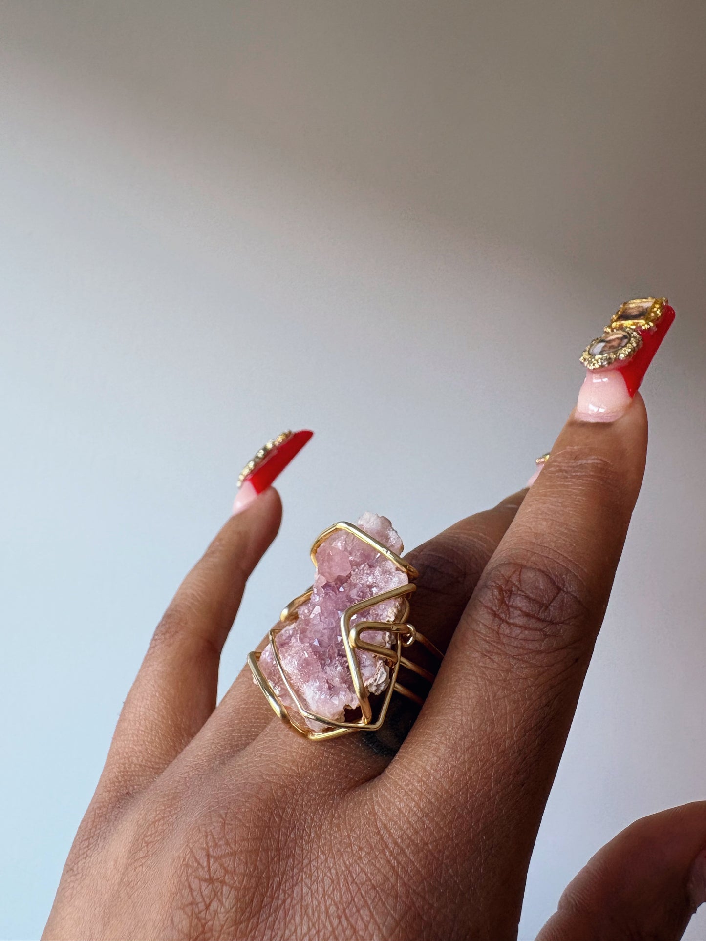 Pink Quartz Ring