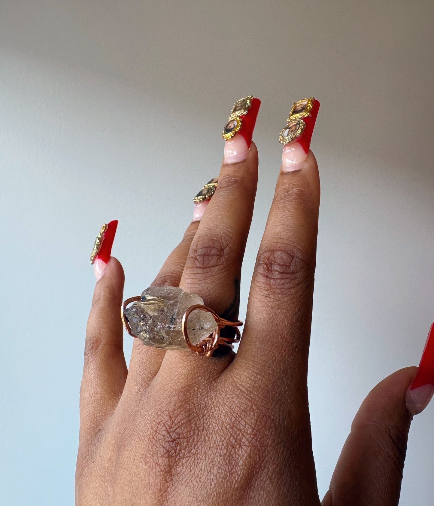 Raw Rutilated Quartz Ring