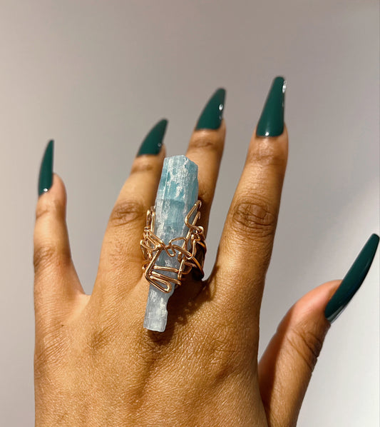 Aquamarine statement Ring