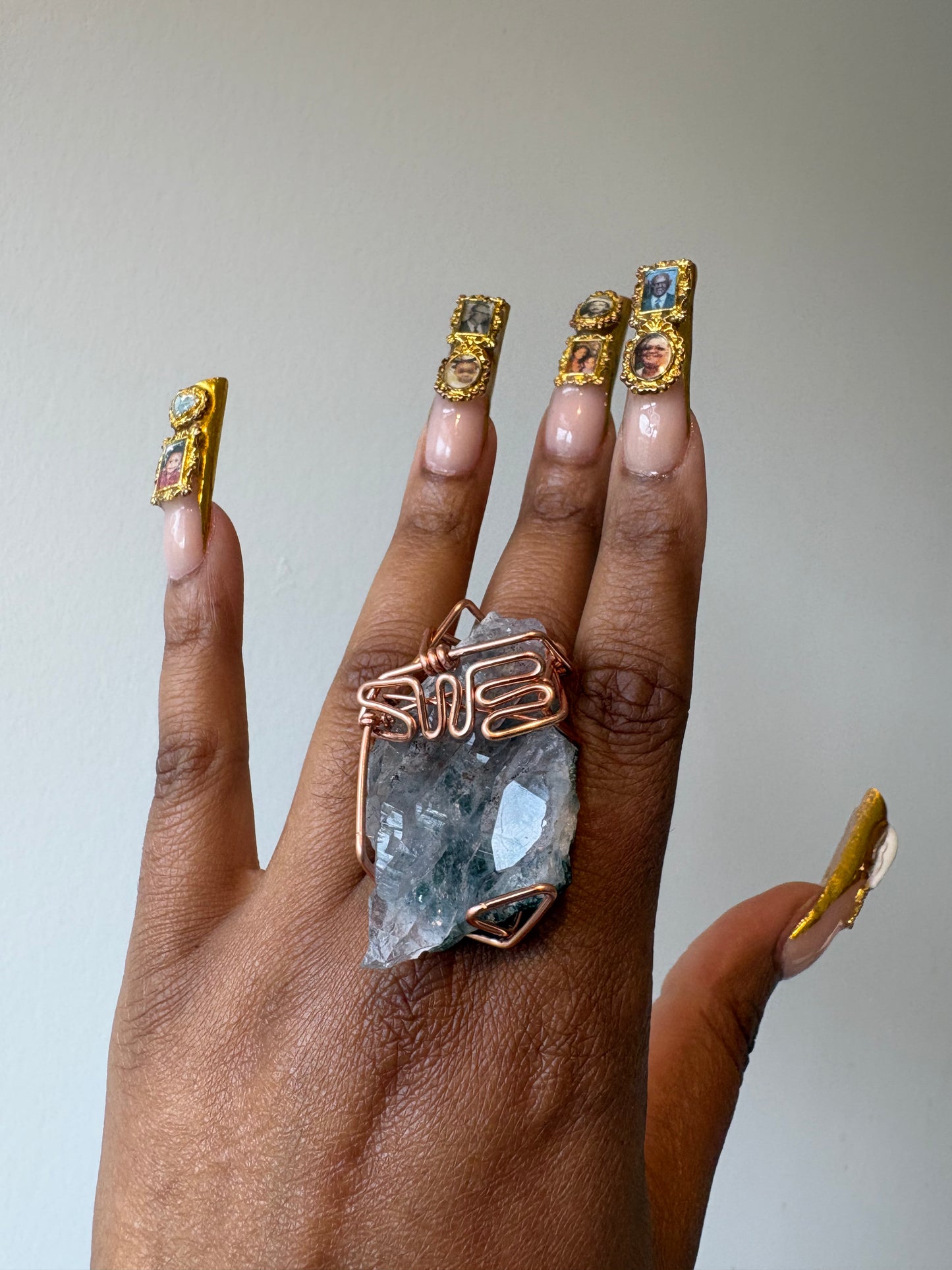 Clear chunky Amethyst Ring