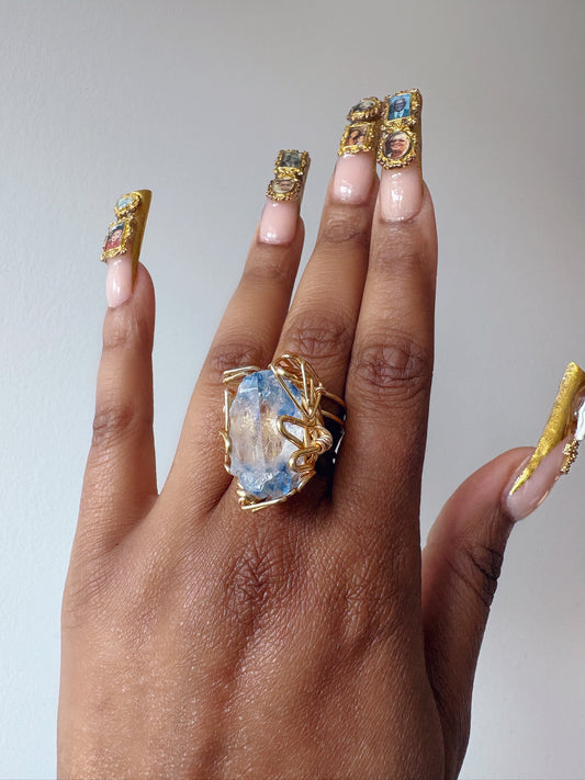 Blue Quartz Queen Ring