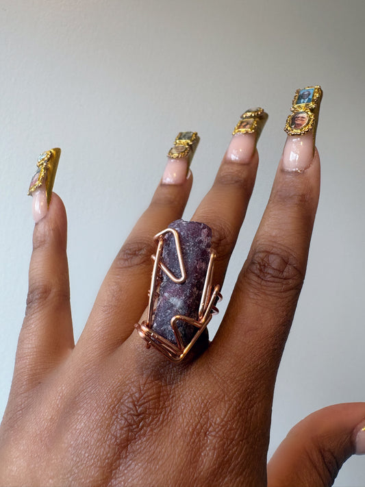 Dark Pink Tourmaline Ring